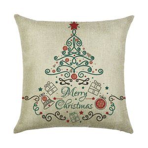 2 x $10 New Merry Christmas Tree Green Red Pillow Cover